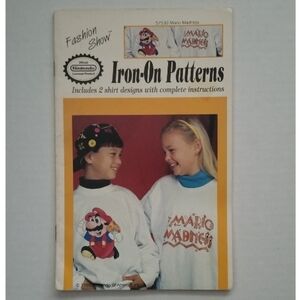 Vtg Iron on patterns Mario, Maro madness design